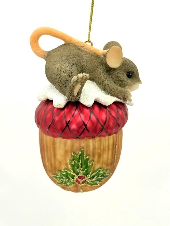 Fitz & Floyd Charming Tails Glass Ornament Nutty For The Holidays - Picture 1 of 8